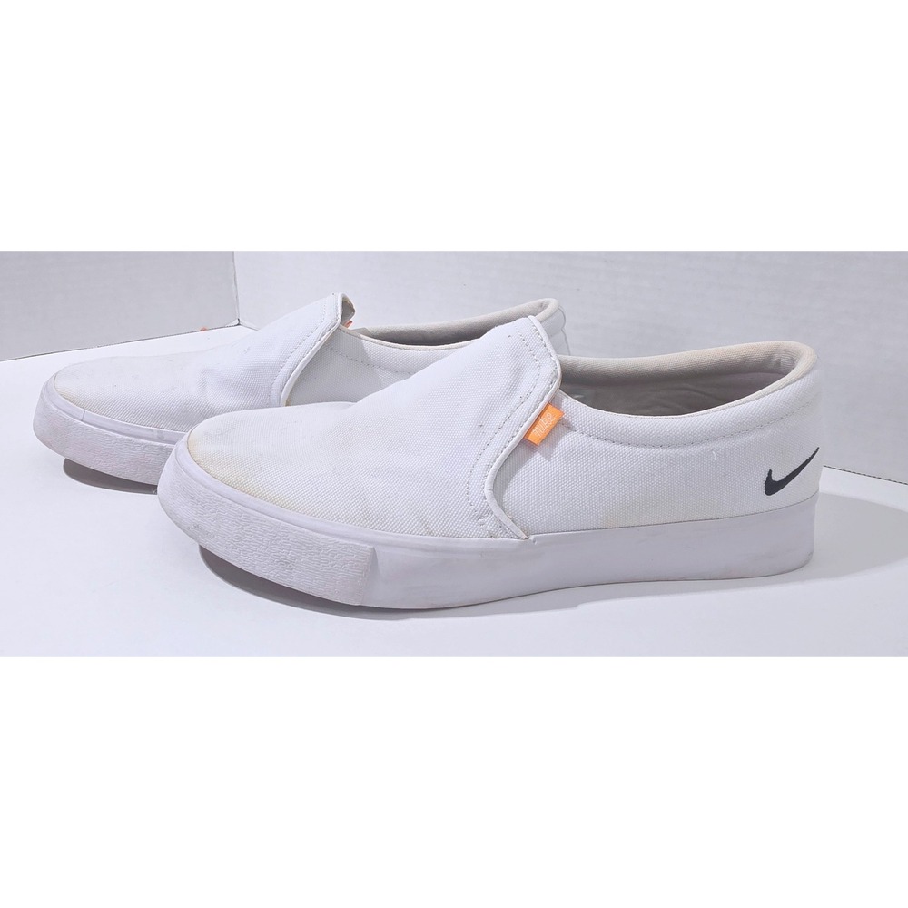 Nike Court Royale AC Slip On White Canvas Sneakers Womens SZ 8.5 CALLOUT